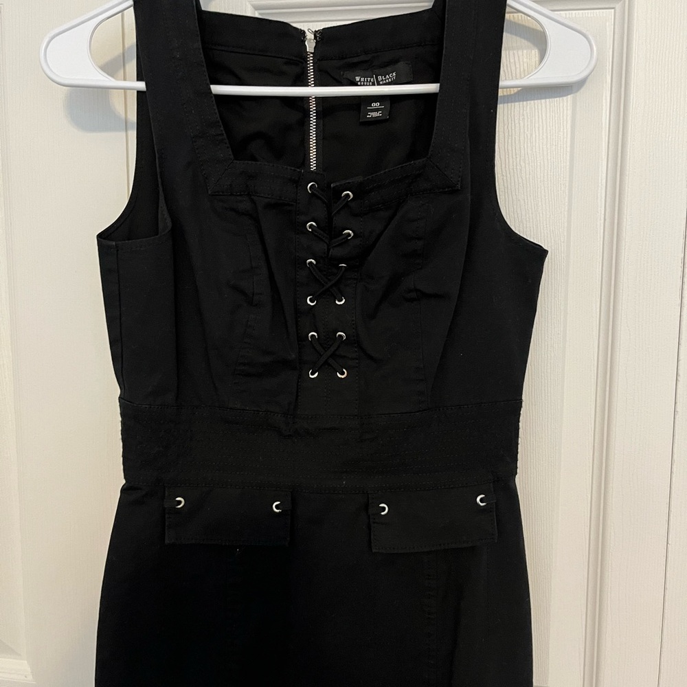 White House Black Market-Midi Dress-Black Size 00